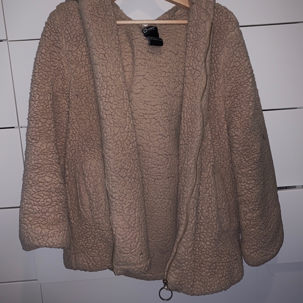 Fuzzy Sherpa Jacket with hood
